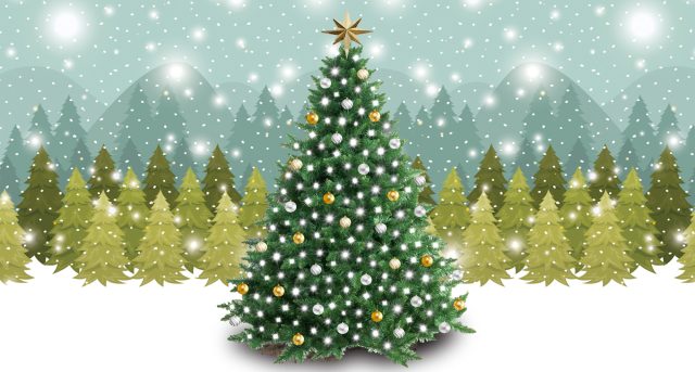 Winter Landscape with BEfriending Tree